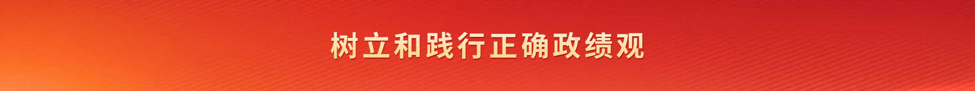 树立和践行正确政绩观